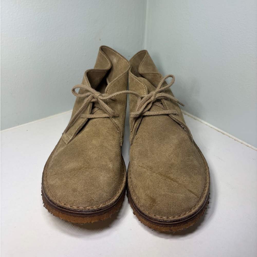 J.Crew‎ MacAlister Desert Boot Leather Suede Men’s 8 Chukka Beige Made In Italy